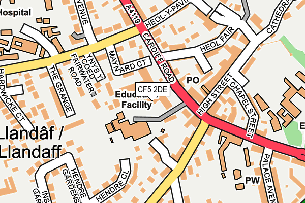 CF5 2DE map - OS OpenMap – Local (Ordnance Survey)