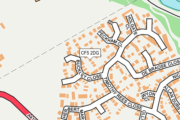 CF5 2DG map - OS OpenMap – Local (Ordnance Survey)