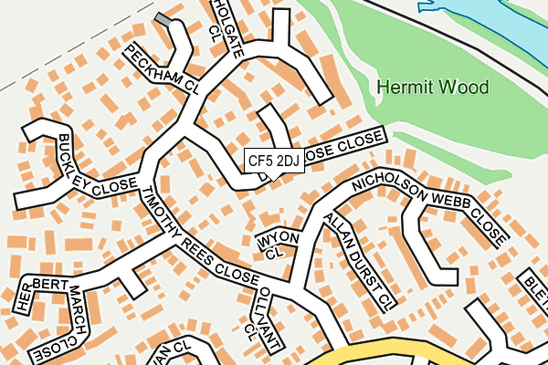 CF5 2DJ map - OS OpenMap – Local (Ordnance Survey)