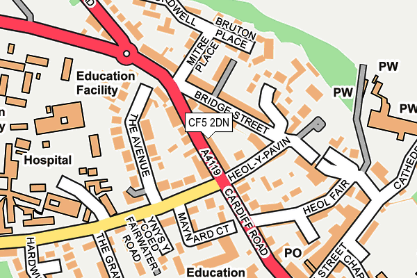 CF5 2DN map - OS OpenMap – Local (Ordnance Survey)