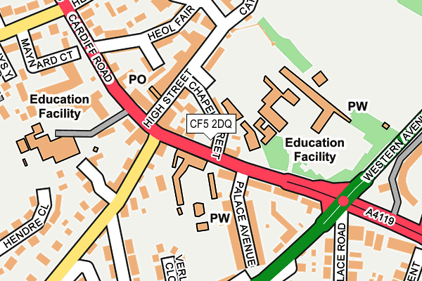 CF5 2DQ map - OS OpenMap – Local (Ordnance Survey)