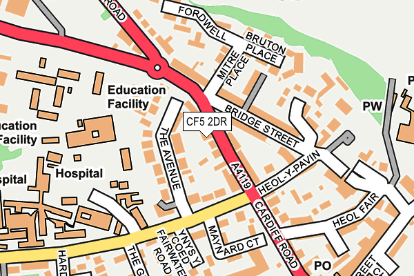 CF5 2DR map - OS OpenMap – Local (Ordnance Survey)