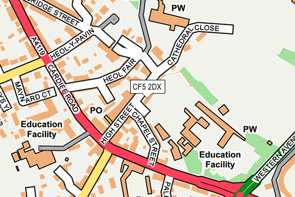 CF5 2DX map - OS OpenMap – Local (Ordnance Survey)