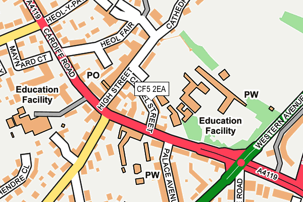 CF5 2EA map - OS OpenMap – Local (Ordnance Survey)