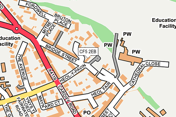 CF5 2EB map - OS OpenMap – Local (Ordnance Survey)