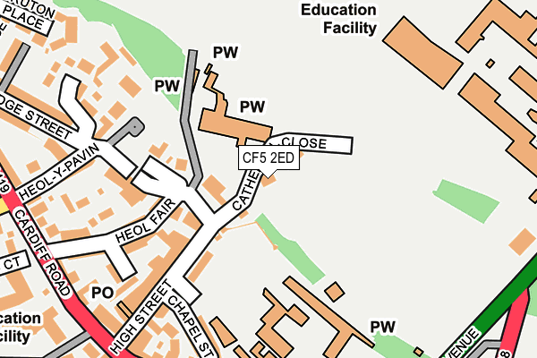 CF5 2ED map - OS OpenMap – Local (Ordnance Survey)