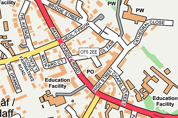 CF5 2EE map - OS OpenMap – Local (Ordnance Survey)