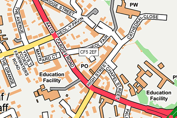 CF5 2EF map - OS OpenMap – Local (Ordnance Survey)