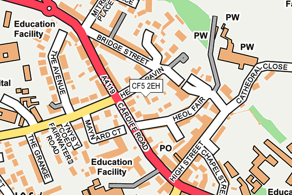 CF5 2EH map - OS OpenMap – Local (Ordnance Survey)