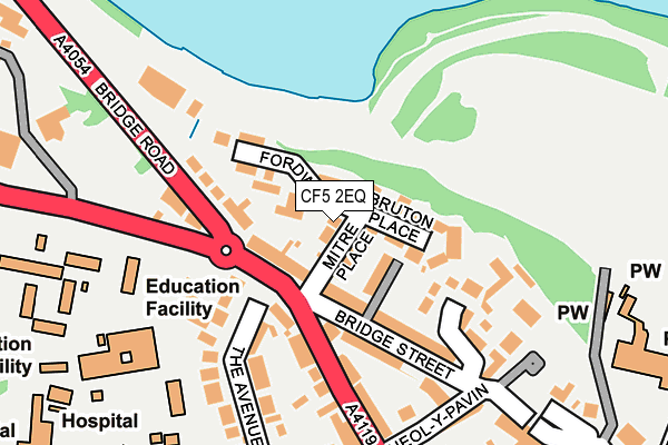 CF5 2EQ map - OS OpenMap – Local (Ordnance Survey)