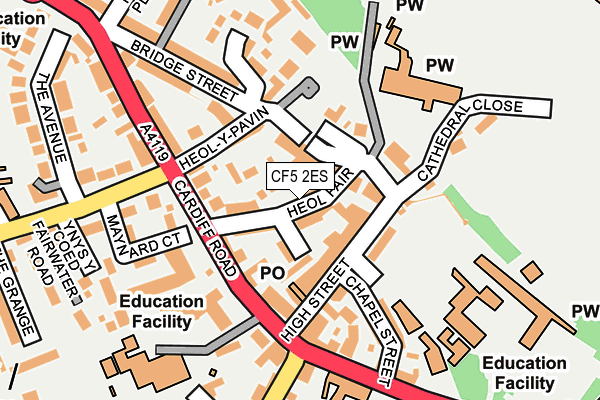 CF5 2ES map - OS OpenMap – Local (Ordnance Survey)