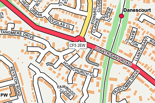 CF5 2EW map - OS OpenMap – Local (Ordnance Survey)