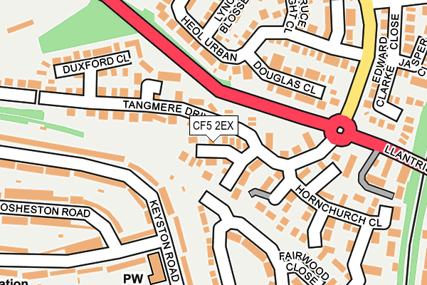 CF5 2EX map - OS OpenMap – Local (Ordnance Survey)