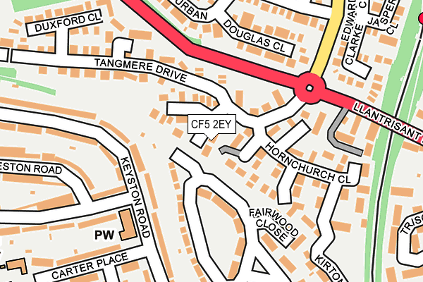 CF5 2EY map - OS OpenMap – Local (Ordnance Survey)