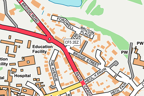 CF5 2EZ map - OS OpenMap – Local (Ordnance Survey)