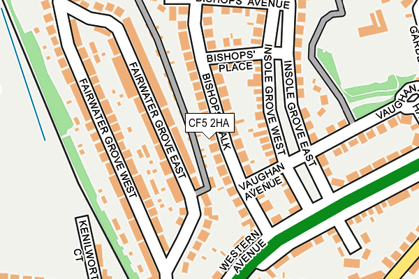 CF5 2HA map - OS OpenMap – Local (Ordnance Survey)