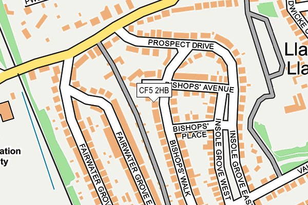 CF5 2HB map - OS OpenMap – Local (Ordnance Survey)