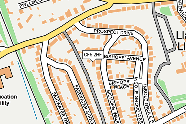 CF5 2HF map - OS OpenMap – Local (Ordnance Survey)