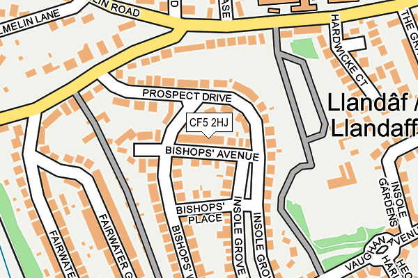 CF5 2HJ map - OS OpenMap – Local (Ordnance Survey)