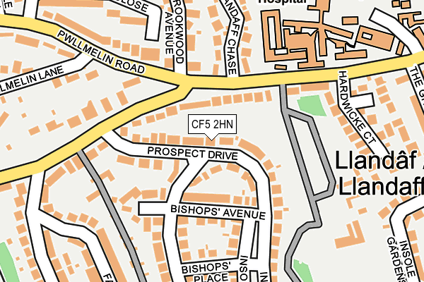 CF5 2HN map - OS OpenMap – Local (Ordnance Survey)