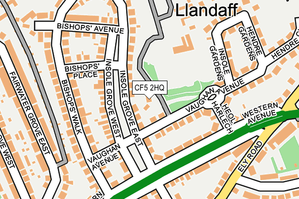 CF5 2HQ map - OS OpenMap – Local (Ordnance Survey)