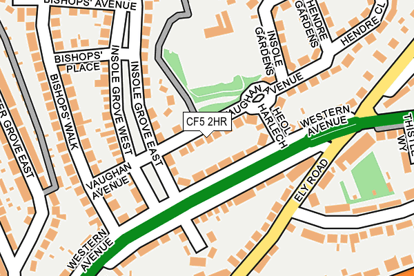 CF5 2HR map - OS OpenMap – Local (Ordnance Survey)