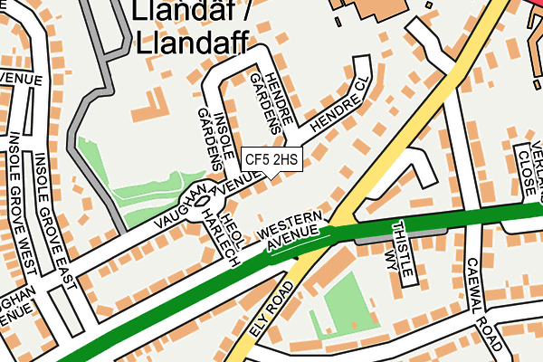 CF5 2HS map - OS OpenMap – Local (Ordnance Survey)