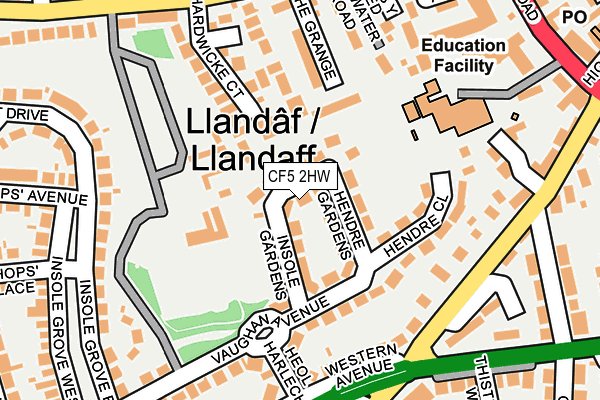CF5 2HW map - OS OpenMap – Local (Ordnance Survey)