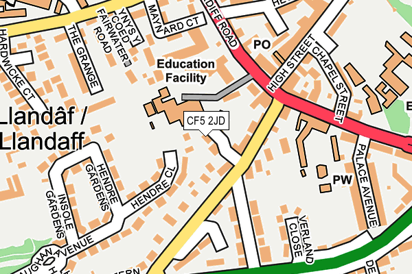 CF5 2JD map - OS OpenMap – Local (Ordnance Survey)