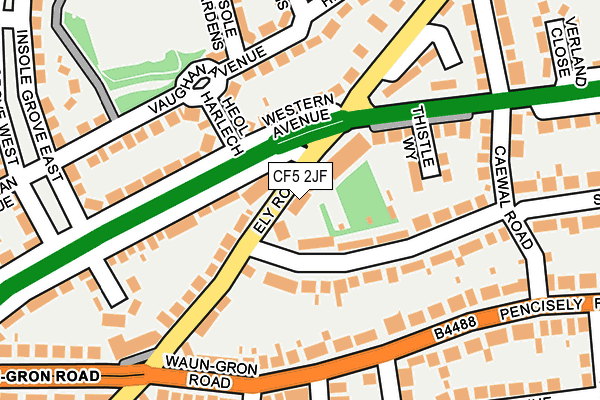 CF5 2JF map - OS OpenMap – Local (Ordnance Survey)