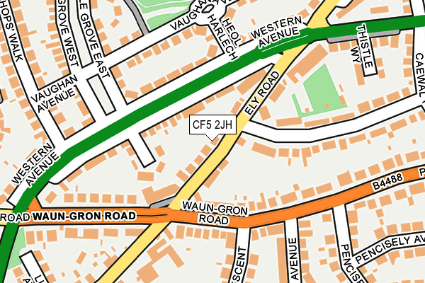 CF5 2JH map - OS OpenMap – Local (Ordnance Survey)