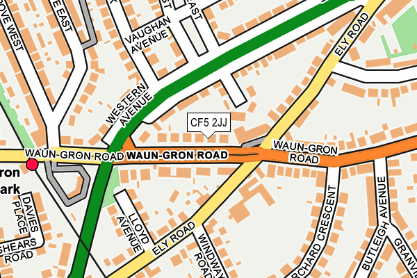 CF5 2JJ map - OS OpenMap – Local (Ordnance Survey)