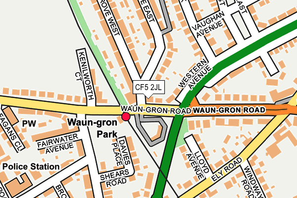 CF5 2JL map - OS OpenMap – Local (Ordnance Survey)