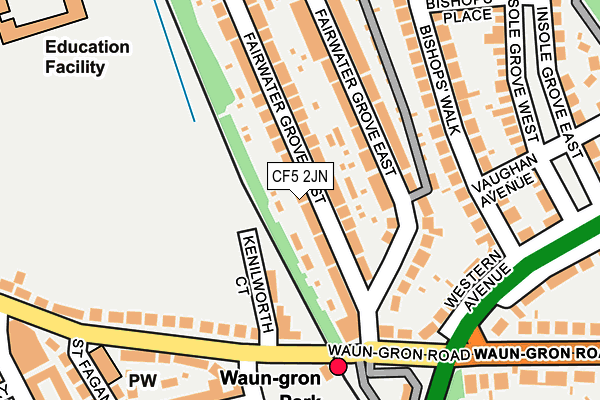 CF5 2JN map - OS OpenMap – Local (Ordnance Survey)