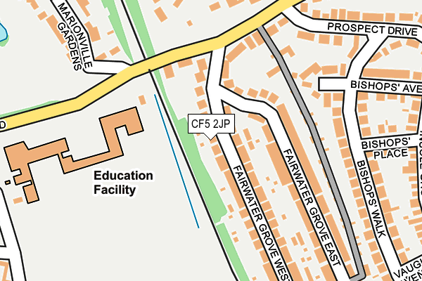 CF5 2JP map - OS OpenMap – Local (Ordnance Survey)