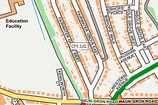 CF5 2JQ map - OS OpenMap – Local (Ordnance Survey)