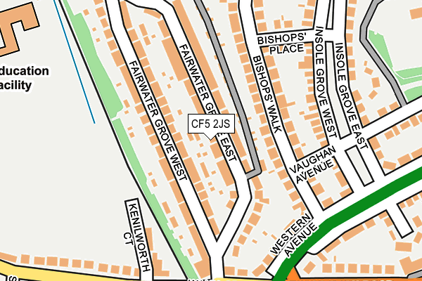 CF5 2JS map - OS OpenMap – Local (Ordnance Survey)