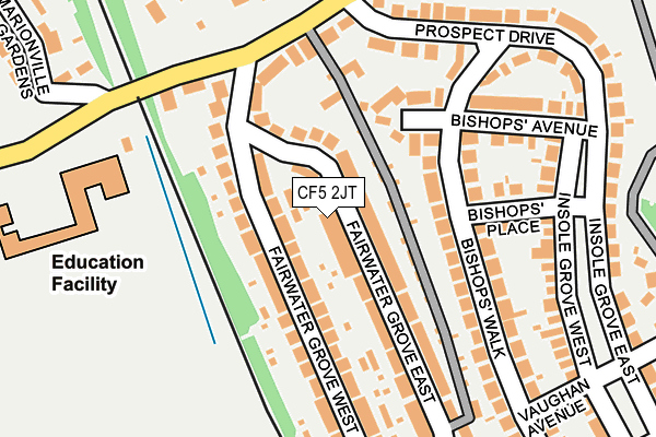 CF5 2JT map - OS OpenMap – Local (Ordnance Survey)