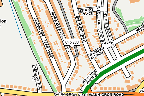 CF5 2JU map - OS OpenMap – Local (Ordnance Survey)