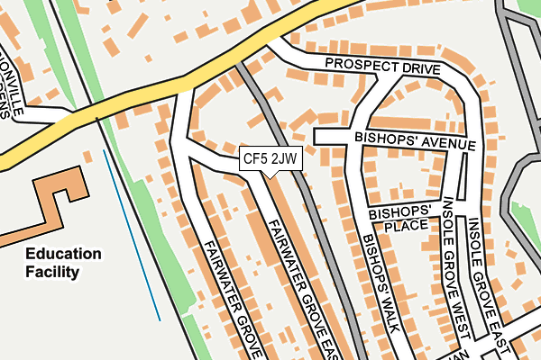 CF5 2JW map - OS OpenMap – Local (Ordnance Survey)