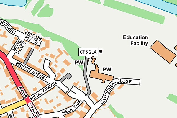 CF5 2LA map - OS OpenMap – Local (Ordnance Survey)