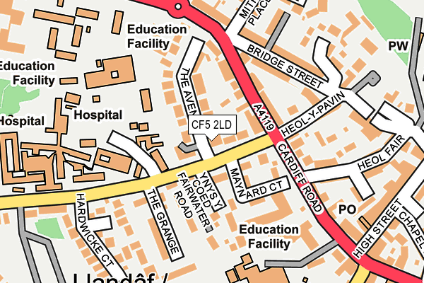 CF5 2LD map - OS OpenMap – Local (Ordnance Survey)