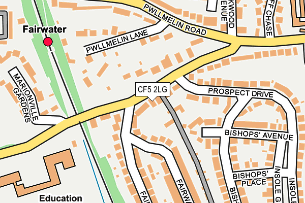 CF5 2LG map - OS OpenMap – Local (Ordnance Survey)