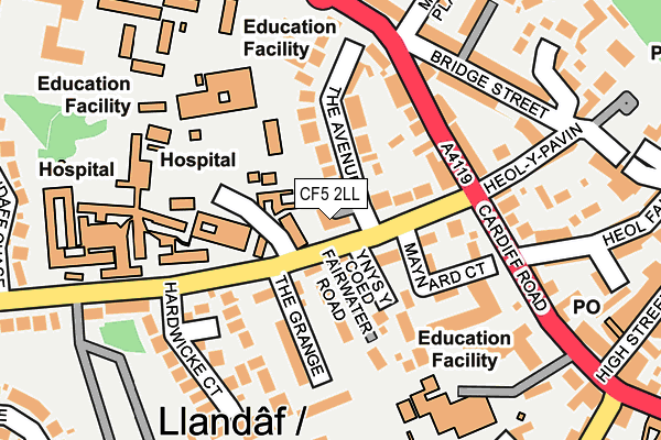 CF5 2LL map - OS OpenMap – Local (Ordnance Survey)