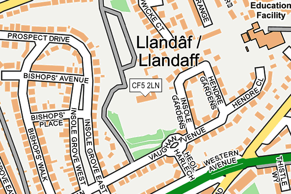 CF5 2LN map - OS OpenMap – Local (Ordnance Survey)