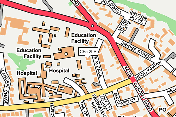 CF5 2LP map - OS OpenMap – Local (Ordnance Survey)