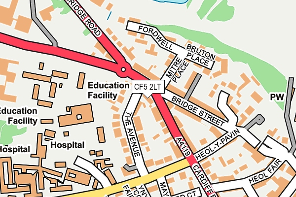 CF5 2LT map - OS OpenMap – Local (Ordnance Survey)