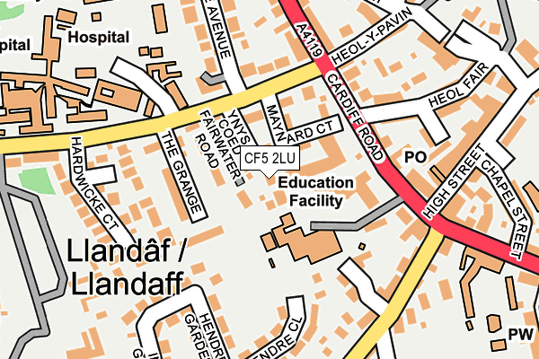 CF5 2LU map - OS OpenMap – Local (Ordnance Survey)