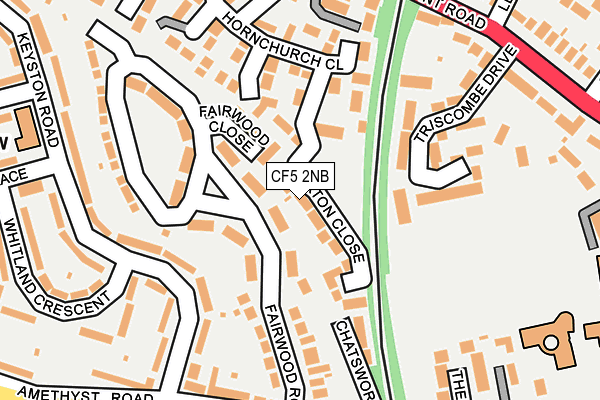 CF5 2NB map - OS OpenMap – Local (Ordnance Survey)