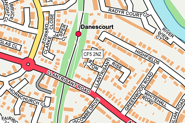 CF5 2NZ map - OS OpenMap – Local (Ordnance Survey)